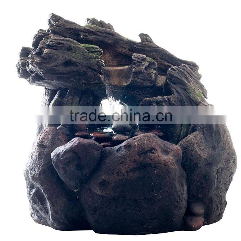 Pure Garden LED Lighted Rockery Fountain with Pump