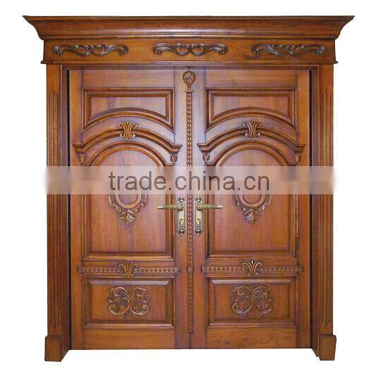 Luxury Antique Solid Wood External Door for Villa and Hotel, Finished by Handcarved BF11-12191c
