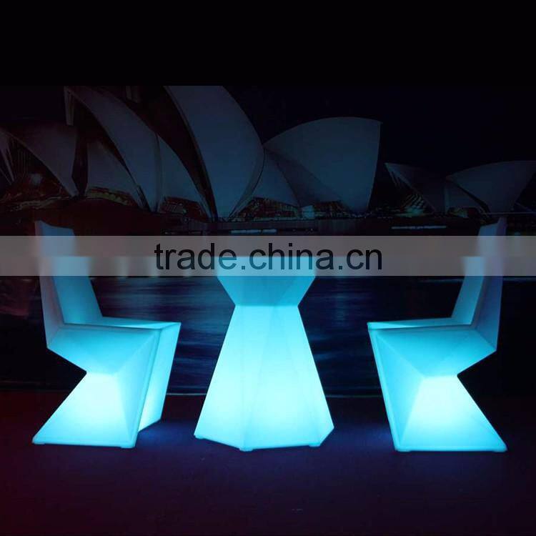 Illuminated Diamond Shape Table and Chair