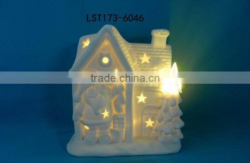House shaped christmas decoration Ceramic christmas light house