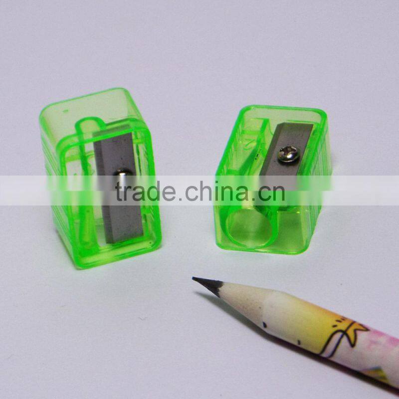 Mini plastic one hole manual colored cheap pencil sharpener