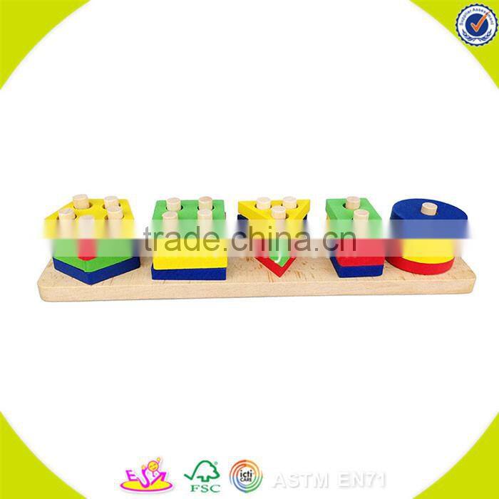 Wholesale cheap kids wooden vegetables stacking blocks toy educational baby wooden vegetables stacking blocks toy W13D078