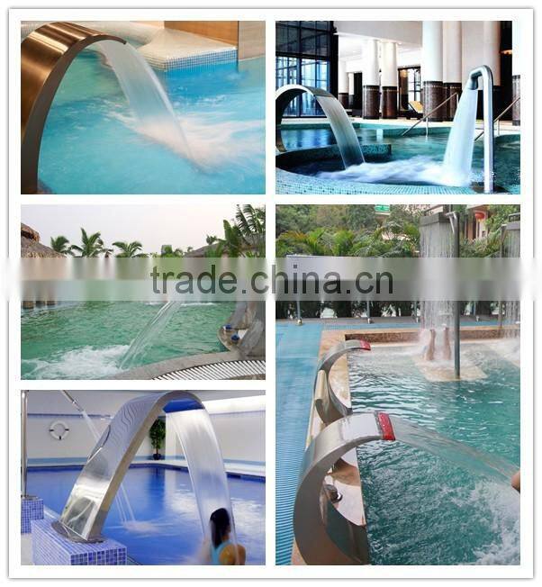 Customized indoor spa pool use arc hook stainless steel spa pool massage swimming pool waterfall