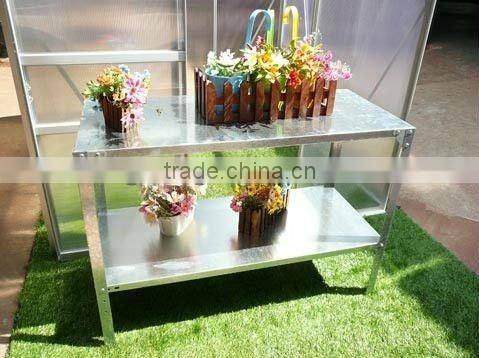 two tiers silver greenhouse shelf