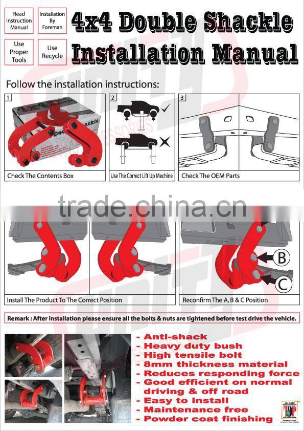 wholesale China comfort shackle lift for DMAX with original size