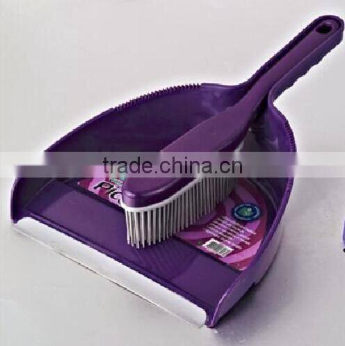 bristle rubber dustpan set with whisk brush