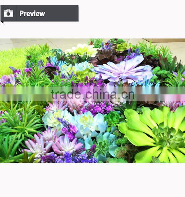 2015 artificial vertical garden wall covering artificial succulents plant wall