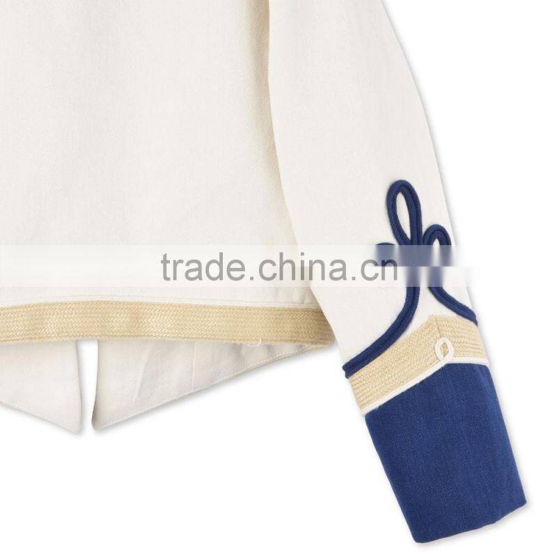 White Tone Embroidery Military Style Kids Army Jackets Kids Garments Children's Wear HSc5177