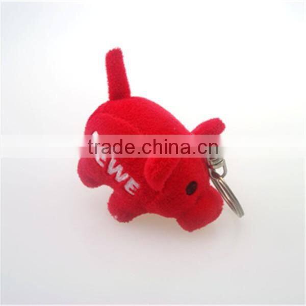 Hot sale new design chinese red mini pig plush toy keychain