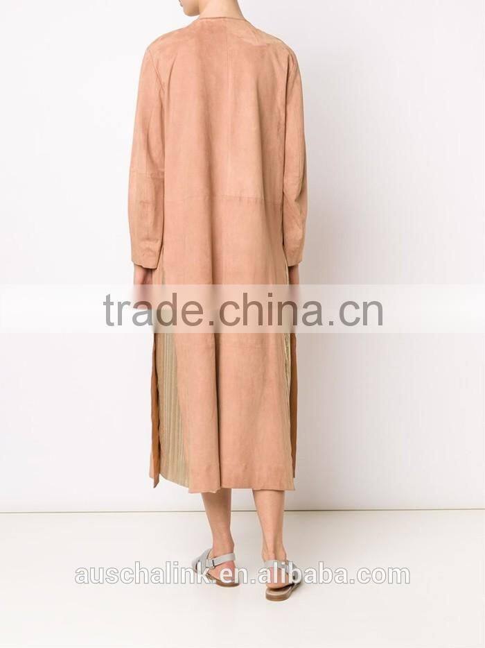 hot sale high quality women long suede coats wholesale