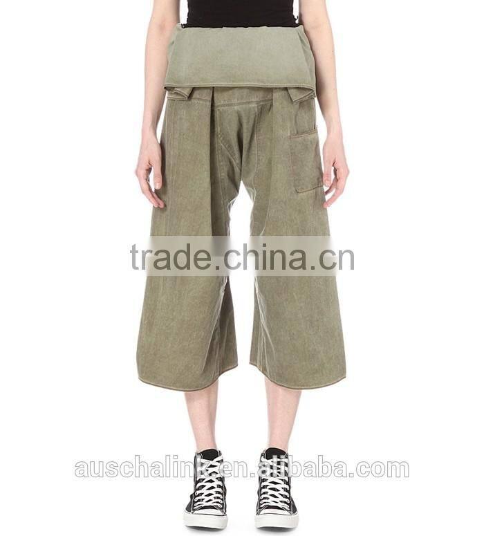 custom ladies cropped cotton trousers patterns new design