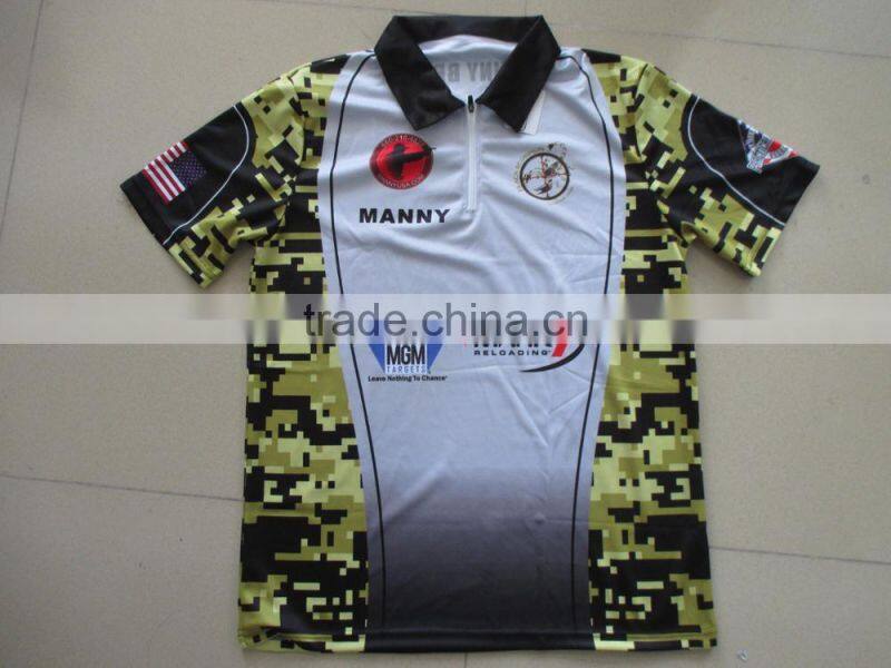 Mens Polo Shirts Customized Logo, Sublimation Buttons/Short Zippers Shirts
