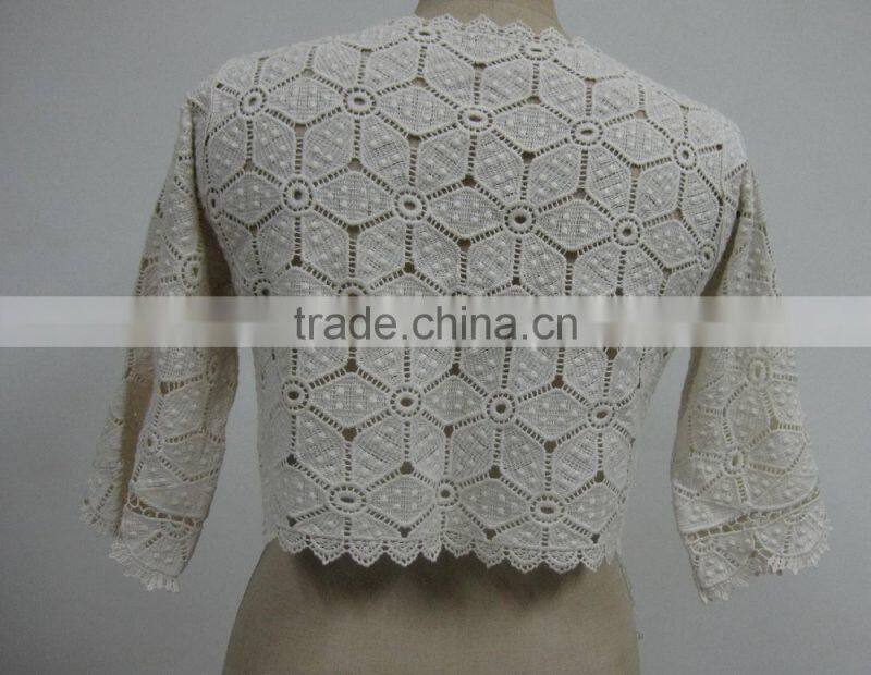 garment manufacturer ladies crochet fashion long sleeve top