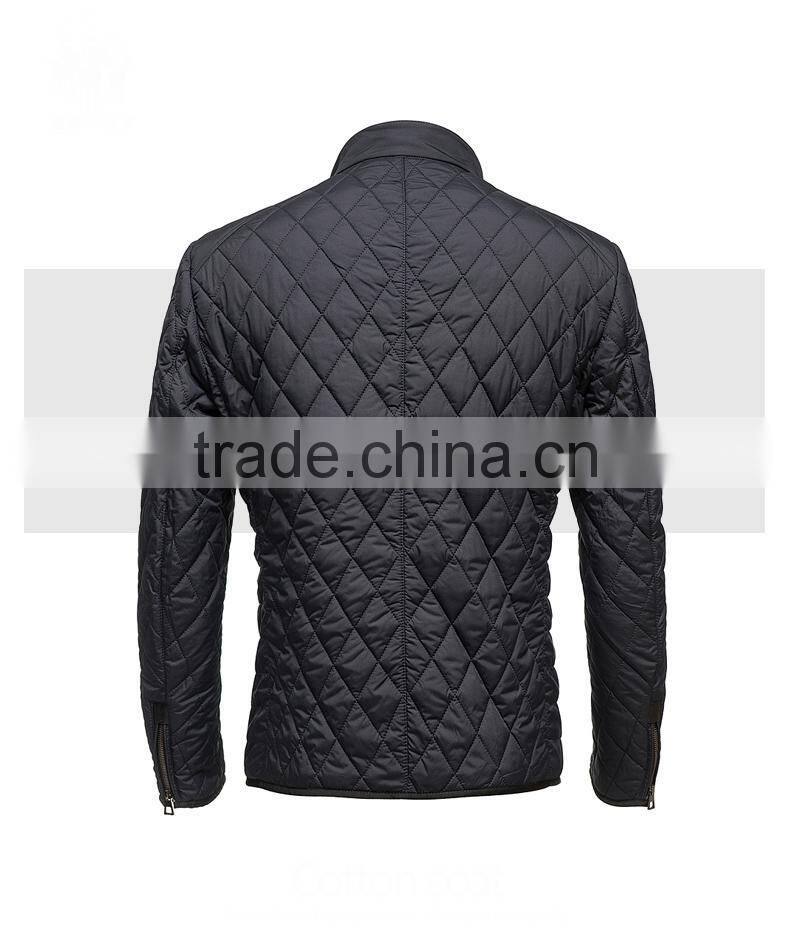 New Design Men Business&Leisure Wearing Stand Collar Simple Quilted Padding Jacket