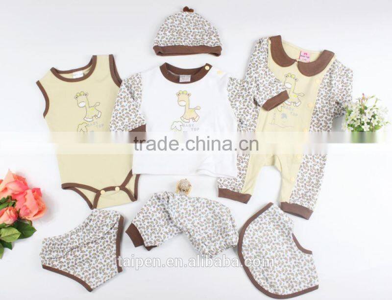 Wholesale Baby Gift Set 8 pcs Newborn Baby Clothes Set Breathable
