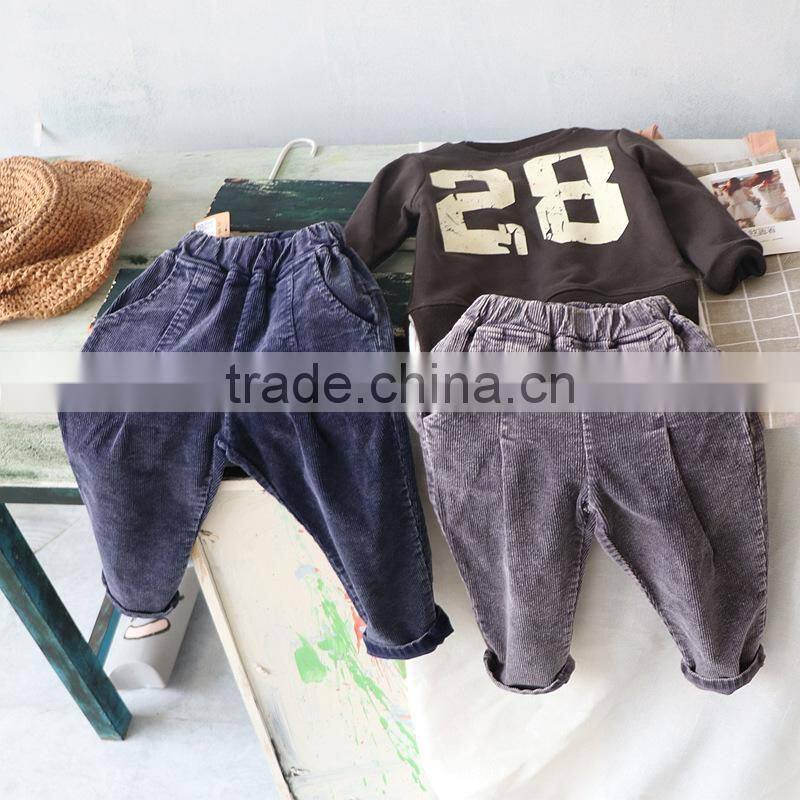 2-7 years Wholesale 2017 New Stylish Boys Velvet Pants Fashion Autumn Solid Colors Boys Long Pants