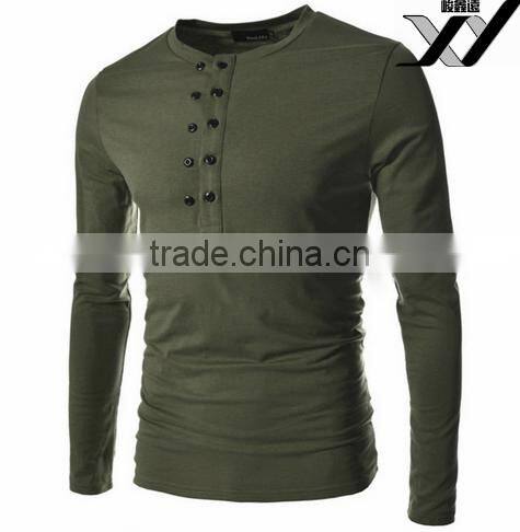 Men long sleeve polo shirt with button