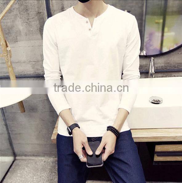 2016 wholesale high quality short sleeve v-neck T-shirt for men