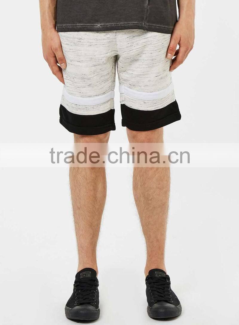 heather stripes printing shorts mens black cuff summer short wholesale custom