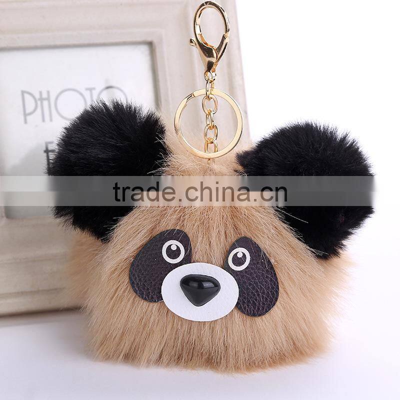 2017 New Arrival Popular Rex Rabbit Fur Pompom Keychain with Tassel Fur Ball Keychain 110A
