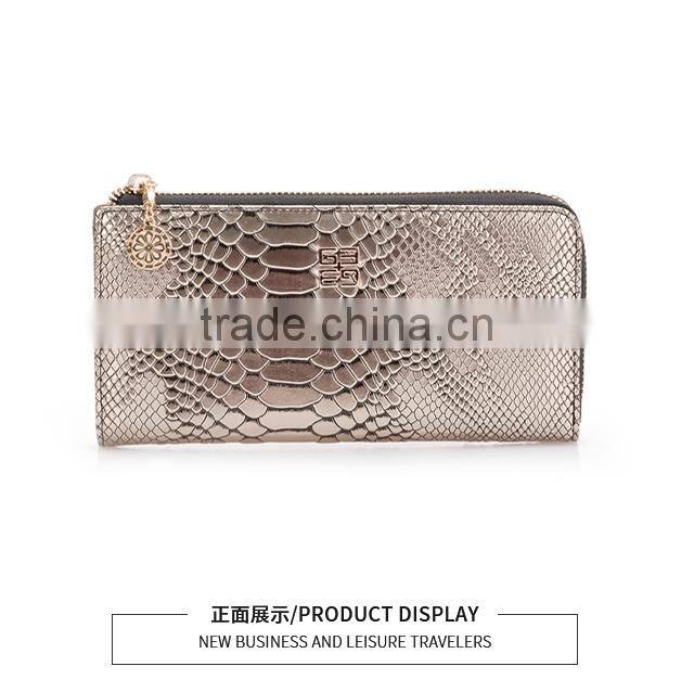 Hotsale genuine leather wallet designer cell phone wallet women coin wallet purse