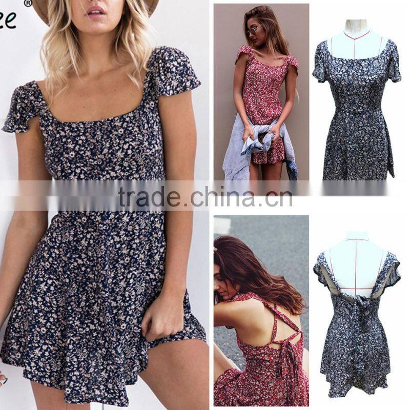 2017 fashion lattice European short-sleeved skirt cotton foreign trade dress lattice umbrella skirt