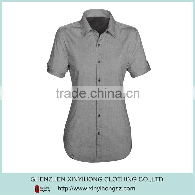 Hot Selling Cotton Fitted Short Sleeve Fashion Girls Beautiful Shirts
