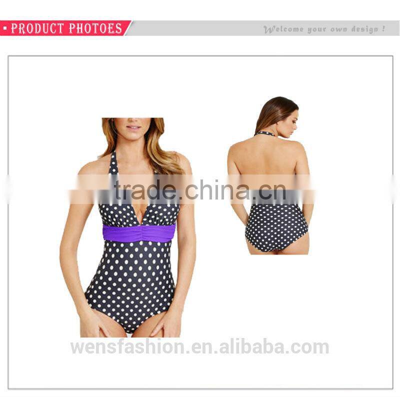 Custom One-piece Full Printed 2016 Latest Design Women Bikini Swimwear