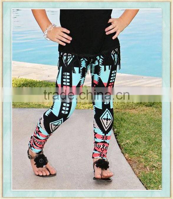 Baby Girls Black & Coral Geometric Leggings - Toddler & Girls Blue
