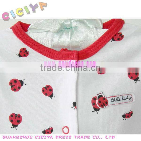 New birth baby girl soft cotton romper with little lovely printing