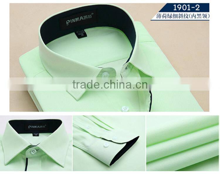 Solid color shirt China supplier competitive price oem fancy printed collar&cuff western shirt for men