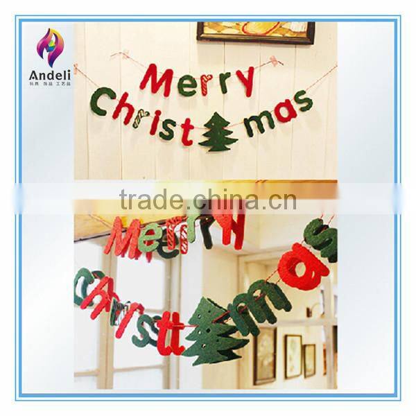 Wholesale christmas felt decorative triangle Flags banner