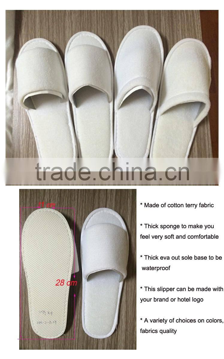 Customized disposable terry slipper for hotel/wholesale terry cloth slipper