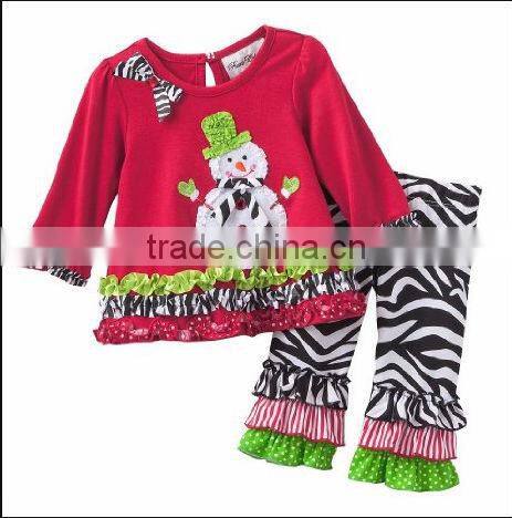Cute Clothes Suits for Christmas Baby Girl Long Sleeve Cotton Santa Outfits