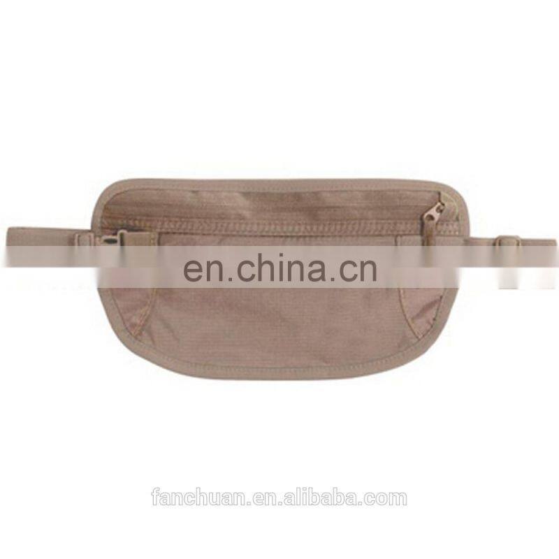Beige Color Waterproof Ripstop Nylon RFID Custom Money Belt
