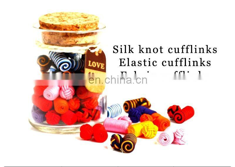 New fashion color can be mixed handmade barrel silk knot cufflink
