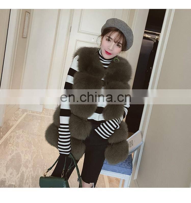2016 Top Quality Wholesale Real Fur Vest Natural Fox Fur White Vest