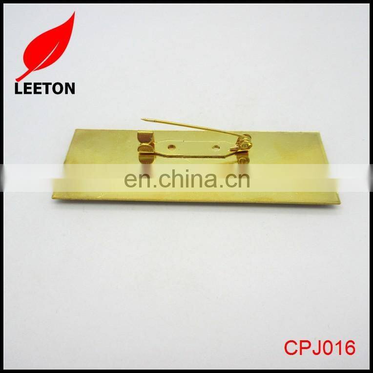 Metal rectangle name badge holder