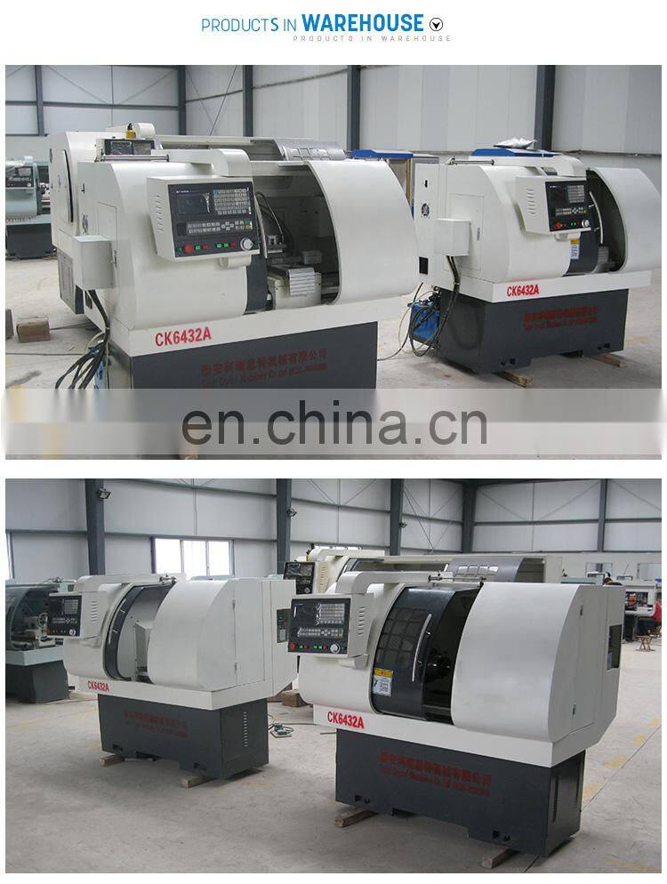 Cheap cnc lathe machine CK6432A with 4 station tool holder