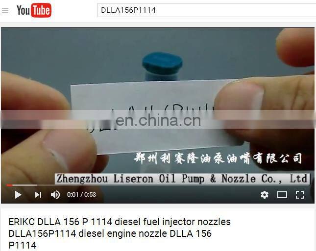 ERIKC DLLA156P1114 spray jet nozzle 0 433 171 719 auto fuel nozzle DLLA 156 P 1114 for 0445110091 0445110092