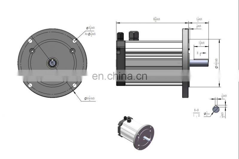 HFM02410 24v 375w 1625rpm NEMA 56C hall sensor brushless dc bldc motor for gate operator