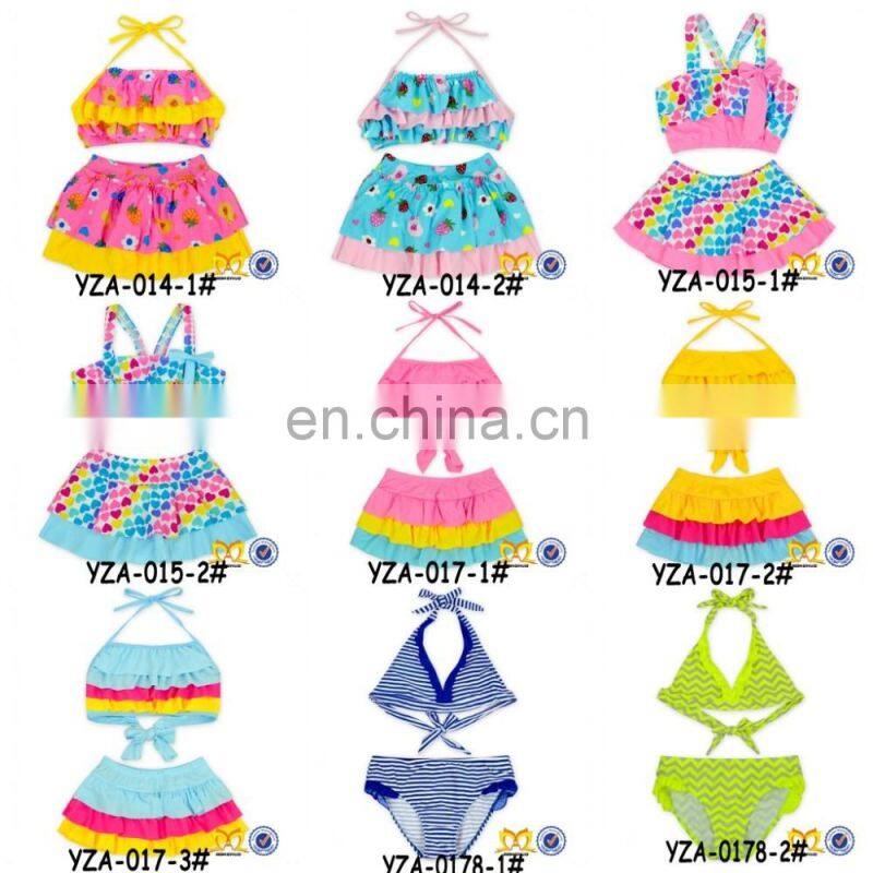 Baby Double Side One Piece Ruffle Swimsuit Kids Swimwear Beach Bathing Suit