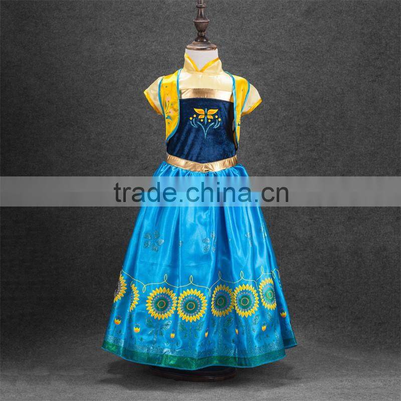 Princess Anna Costume Frozen Fancy Dress Elsa Cosplay Dress Girl Dresses