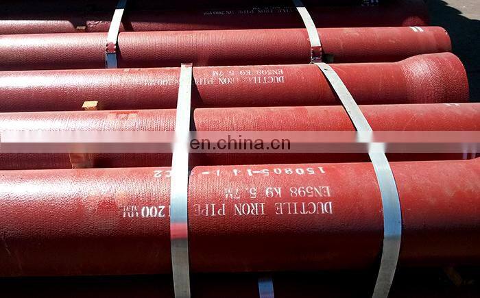 EN598 450mm ductile iron di water pipe with cement lining