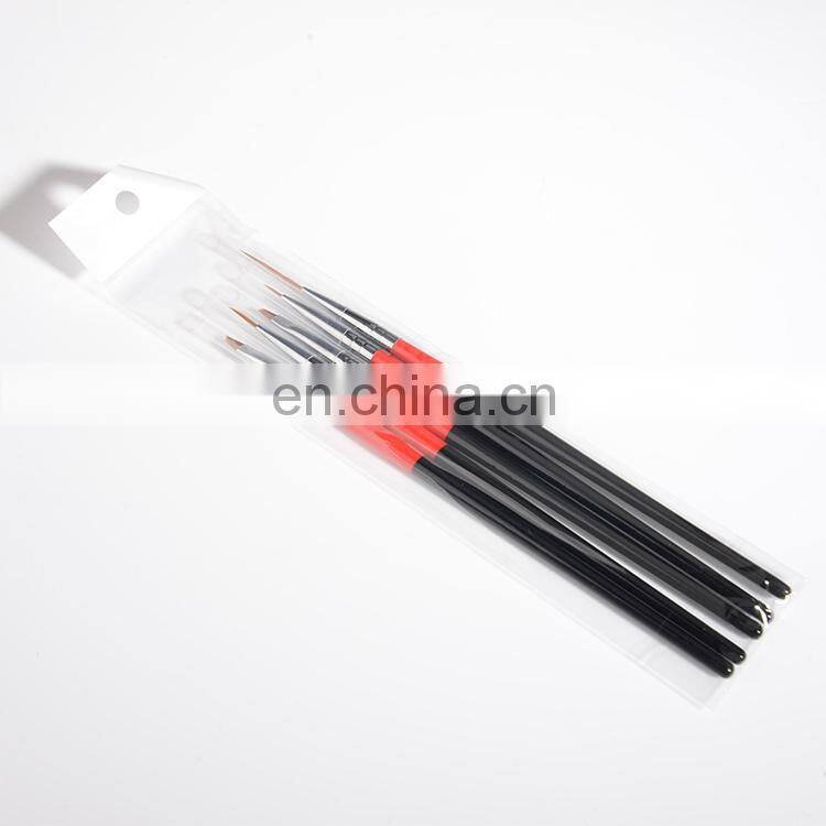 5PCS Pink Wooden Handle Sable Hair Brush Set