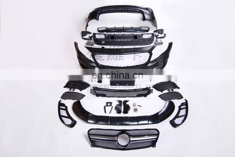 GLA class X156 GLA45 body kit for GLA200 GLA220 GLA260 to GLA45 front bumper rear bumper