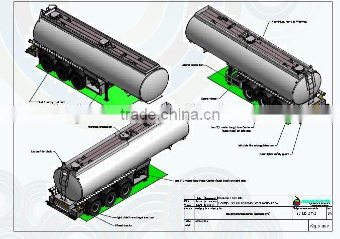 3 axles petroleum tanker semi trailer