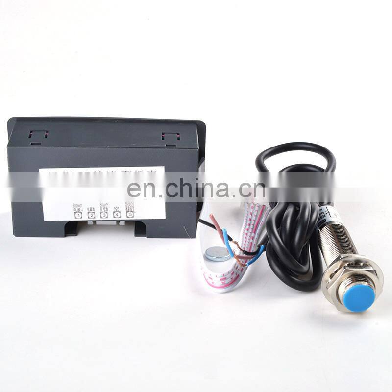 4 Digital LED Red Blue Green Tachometer Gauge RPM Speed Meter+Hall Proximity Switch Sensor NPN 12V Speed Meter Counter Promotion