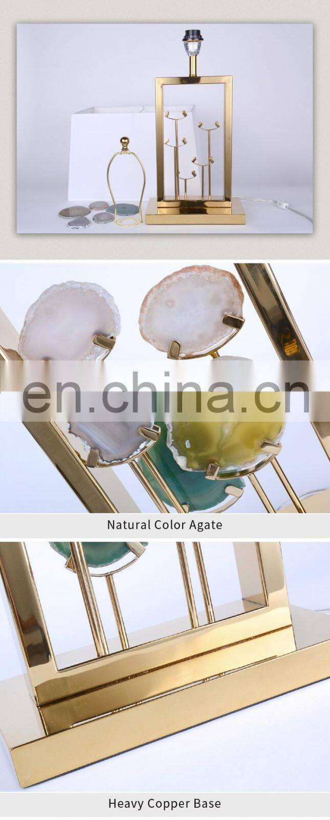 Brlighting Unique Designed Luxury Agate Stone Table Lamp for Hotel Bedside