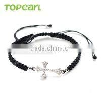 Topearl Jewelry Fashion Logo Hand Made 925 Sterling Silver Beads Turtle Charm Hand-knitted Bracelet With Different Colors 9SB24
